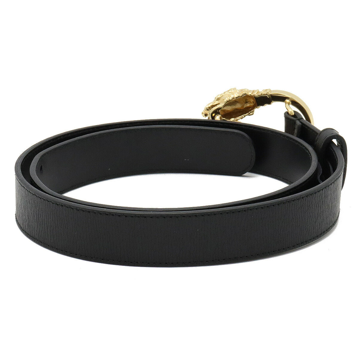 Gucci Leather Double Tiger Head Belt Black