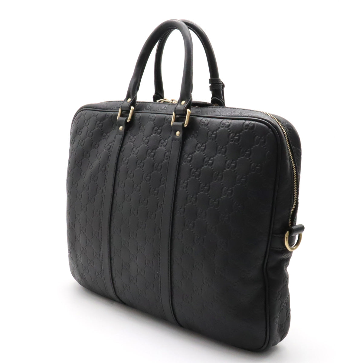 Gucci Leather Business Briefcase Black in Very Good Condition