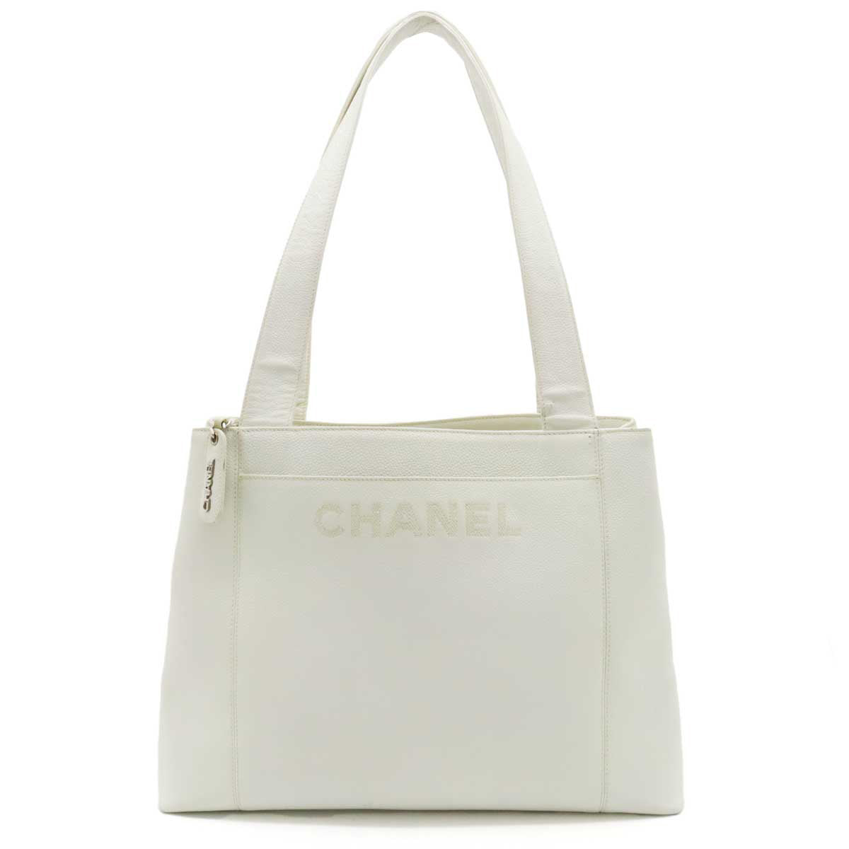 Chanel Caviar Skin Logo Tote Bag in Very Good Condition