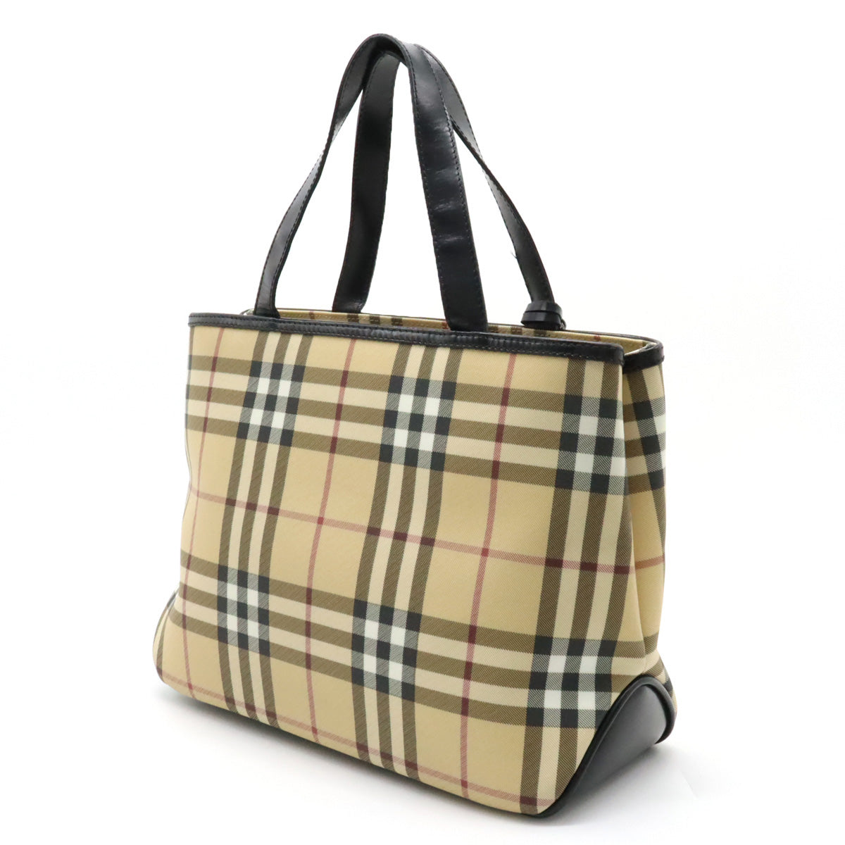 Burberry Nova Check Tote Bag PVC Leather