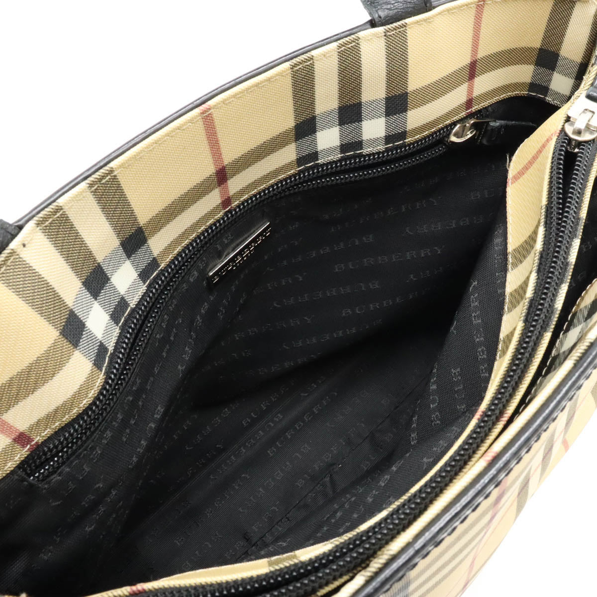 Burberry Nova Check Tote Bag PVC Leather