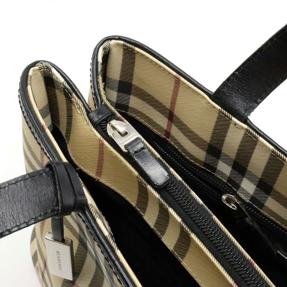 Burberry Nova Check Tote Bag PVC Leather