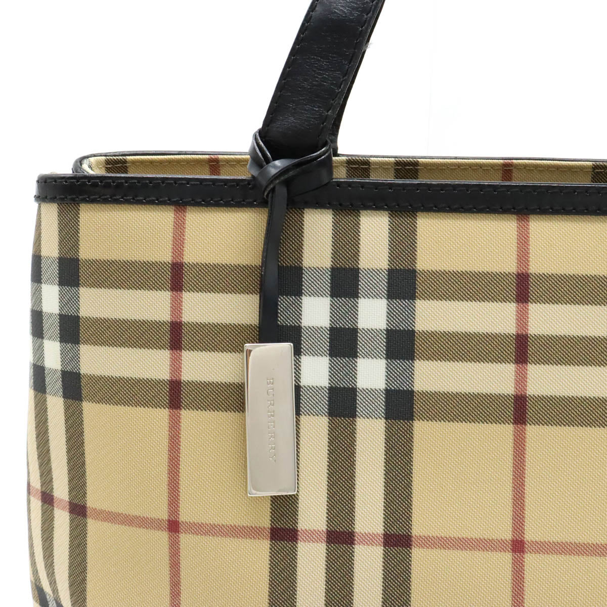 Burberry Nova Check Tote Bag PVC Leather