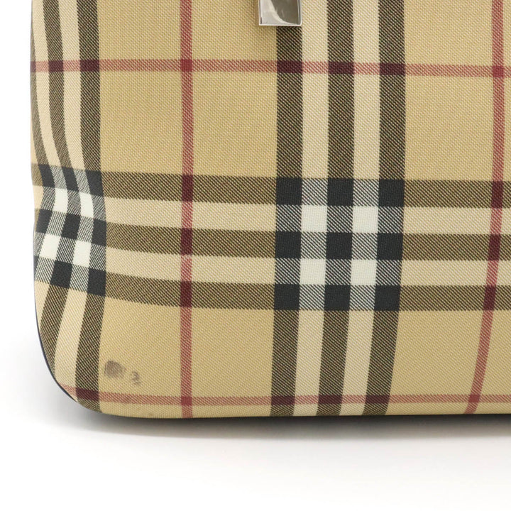 Burberry Nova Check Tote Bag PVC Leather in Very Good Condition