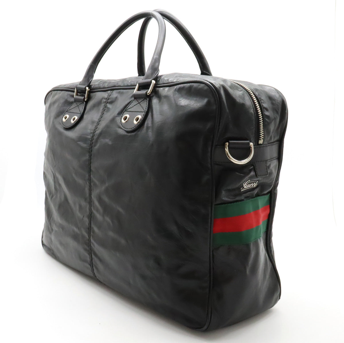 Gucci Leather Boston Tote Bag 194460 in Very Good Condition