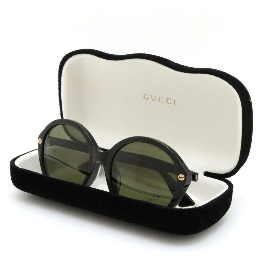 Gucci Sunglasses Round Shape Green Black GG0023SA