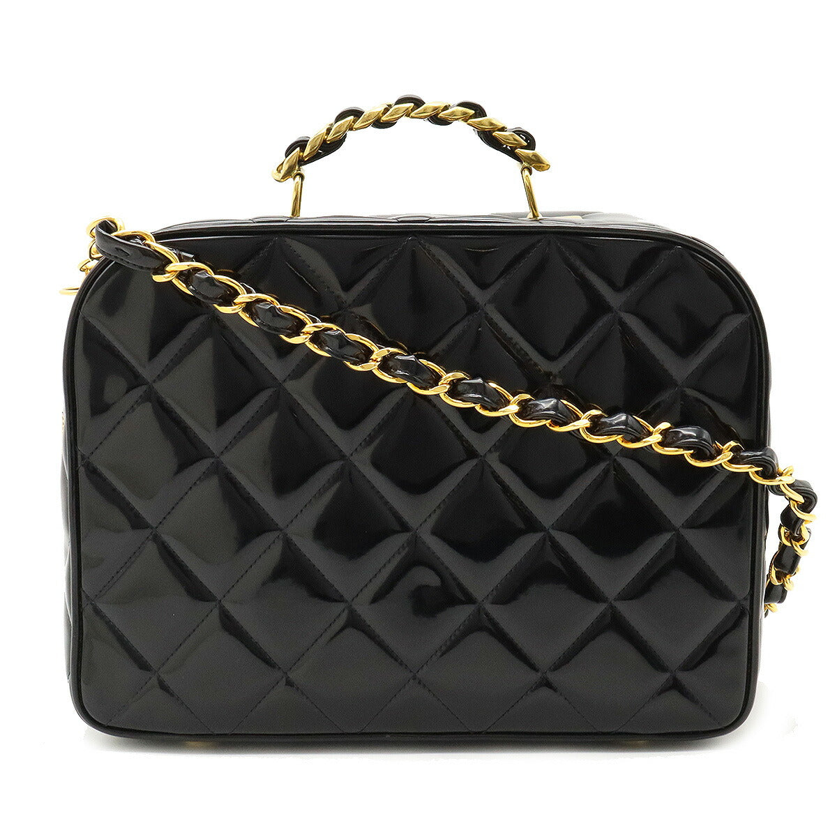 Chanel Patent Leather Handbag Vanity Bag