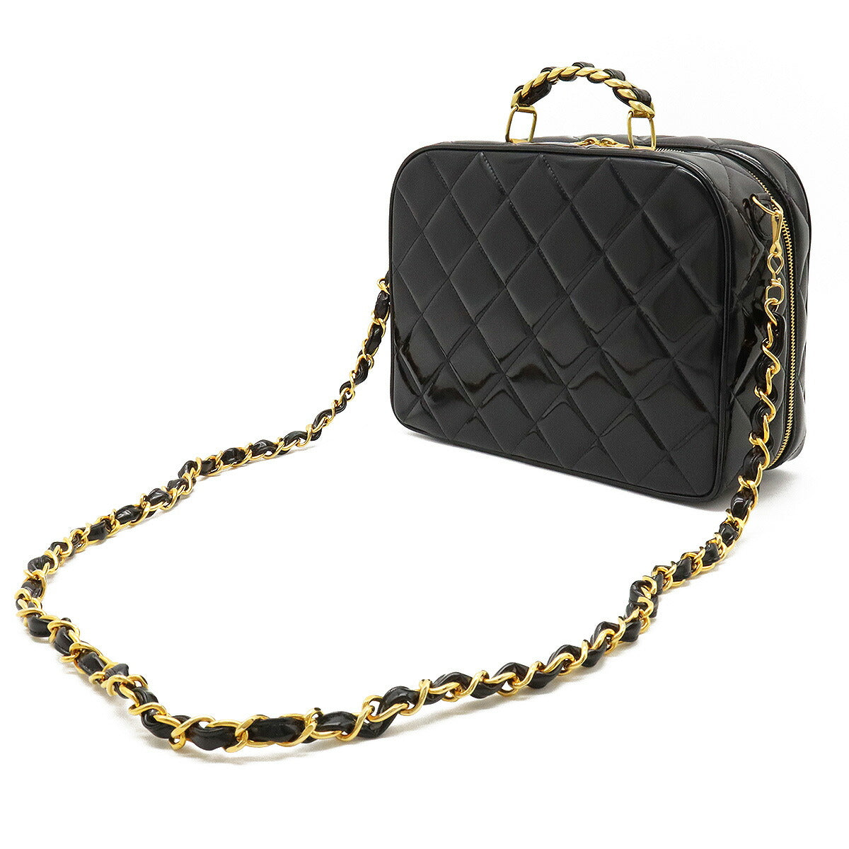 Chanel Patent Leather Handbag Vanity Bag