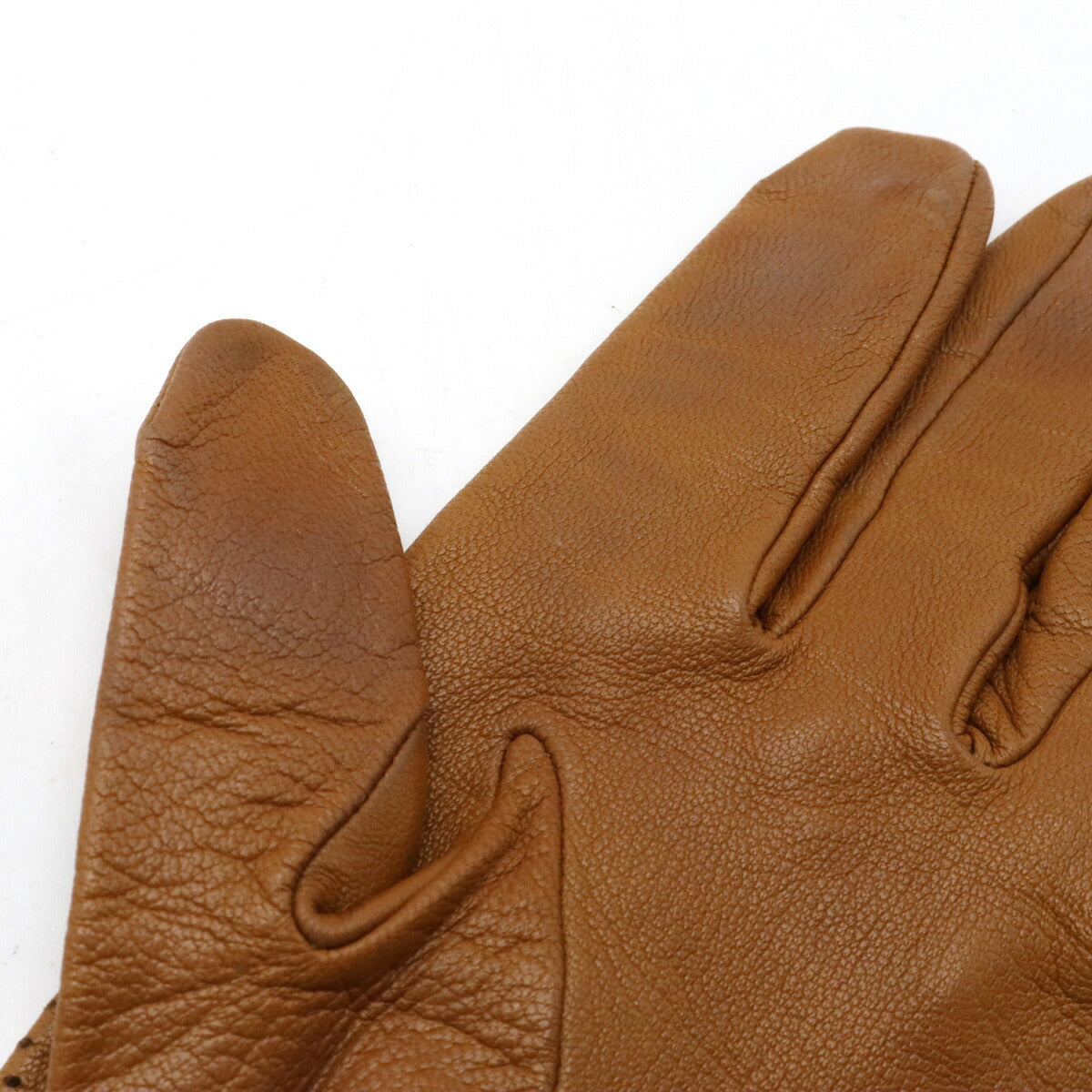 Hermes Leather Punching Gloves Brown