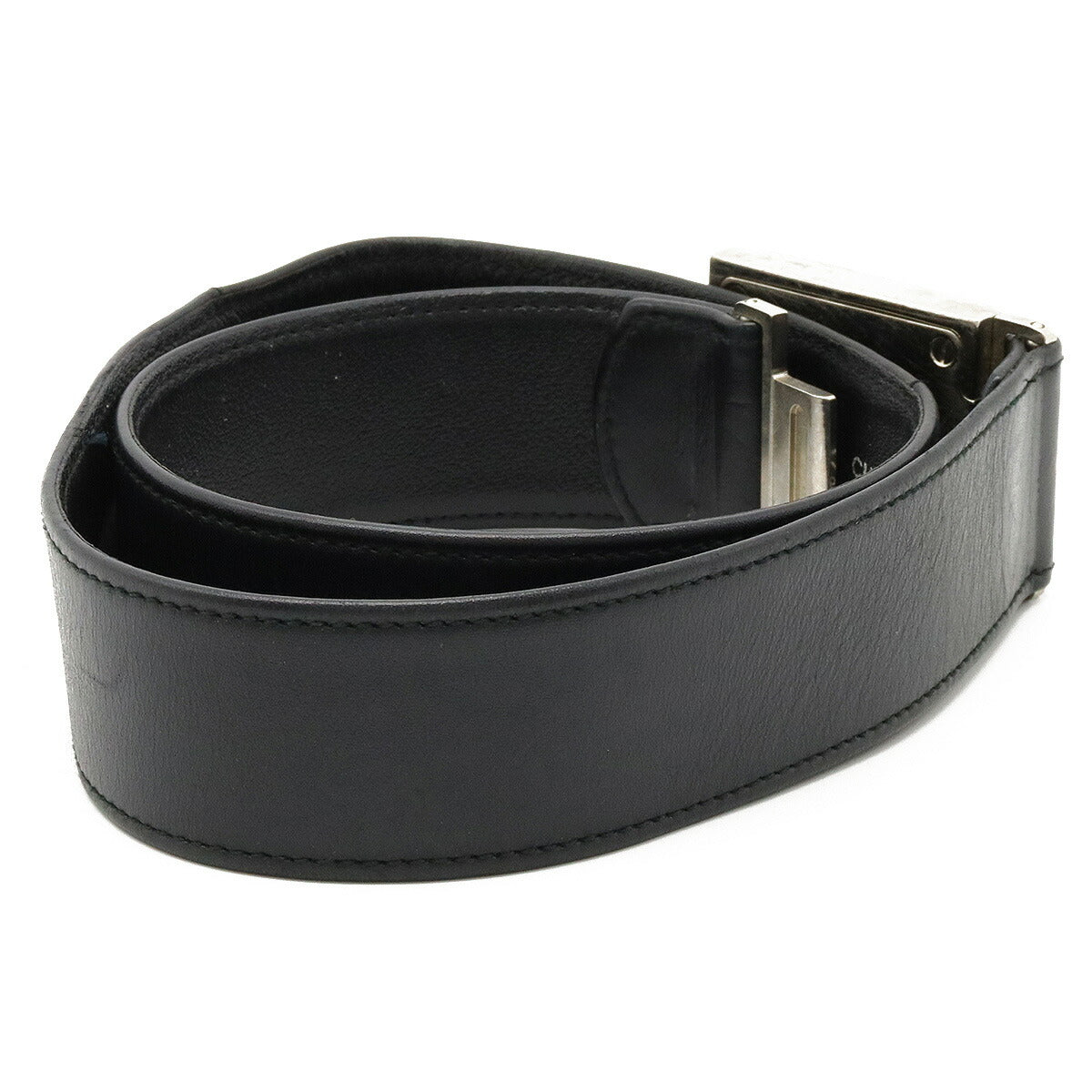 Chanel Leather Coco Mark Belt Black