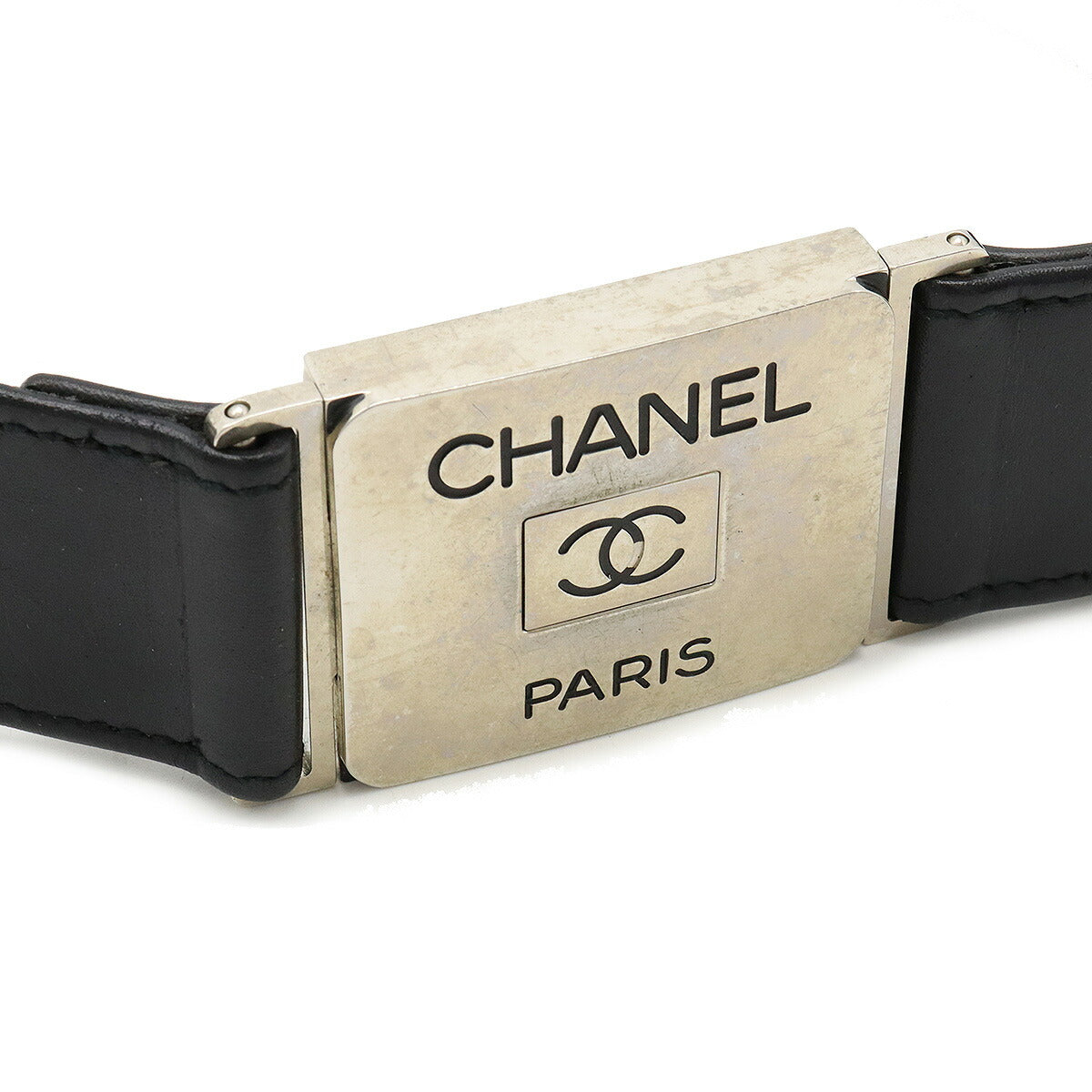 Chanel Leather Coco Mark Belt Black