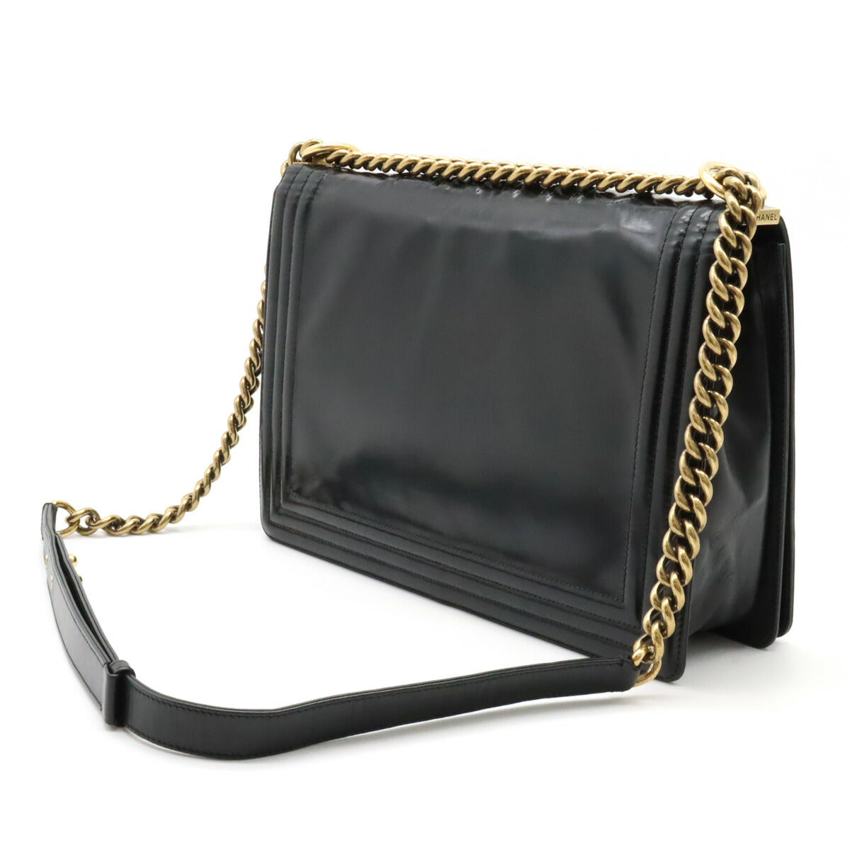 Chanel Boy Leather Shoulder Bag Black