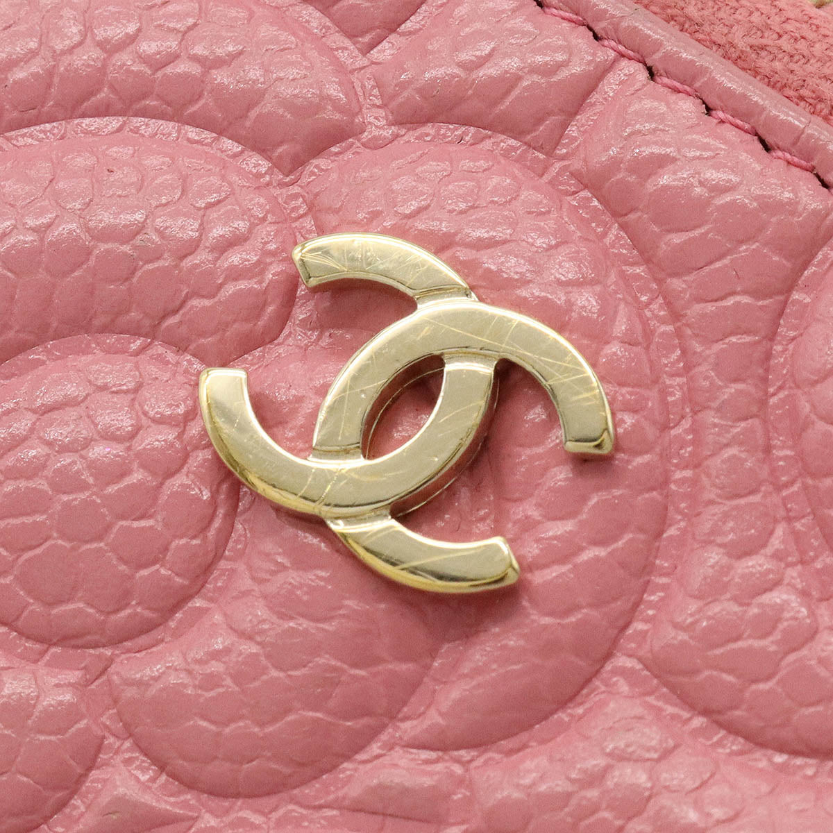 Chanel Camellia Caviar Coin Case