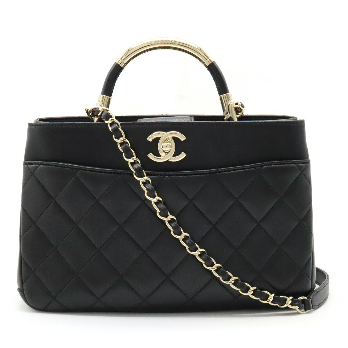 Chanel Matelasse Coco Mark Leather Handbag