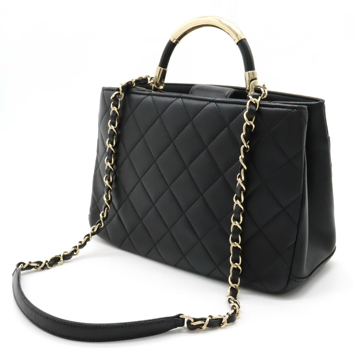 Chanel Matelasse Coco Mark Leather Handbag