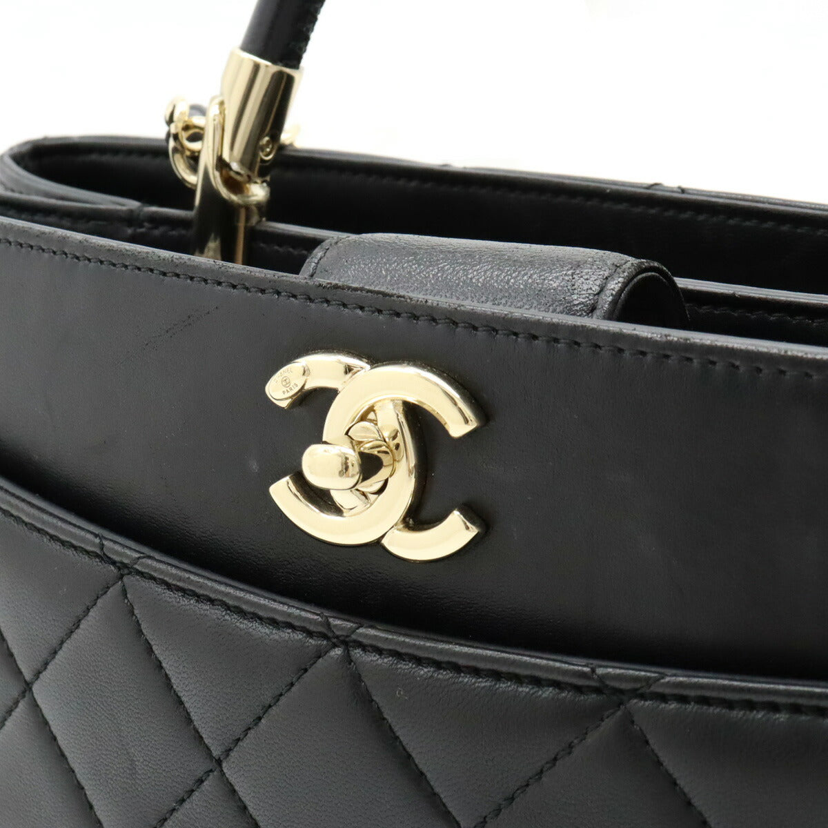 Chanel Matelasse Coco Mark Leather Handbag