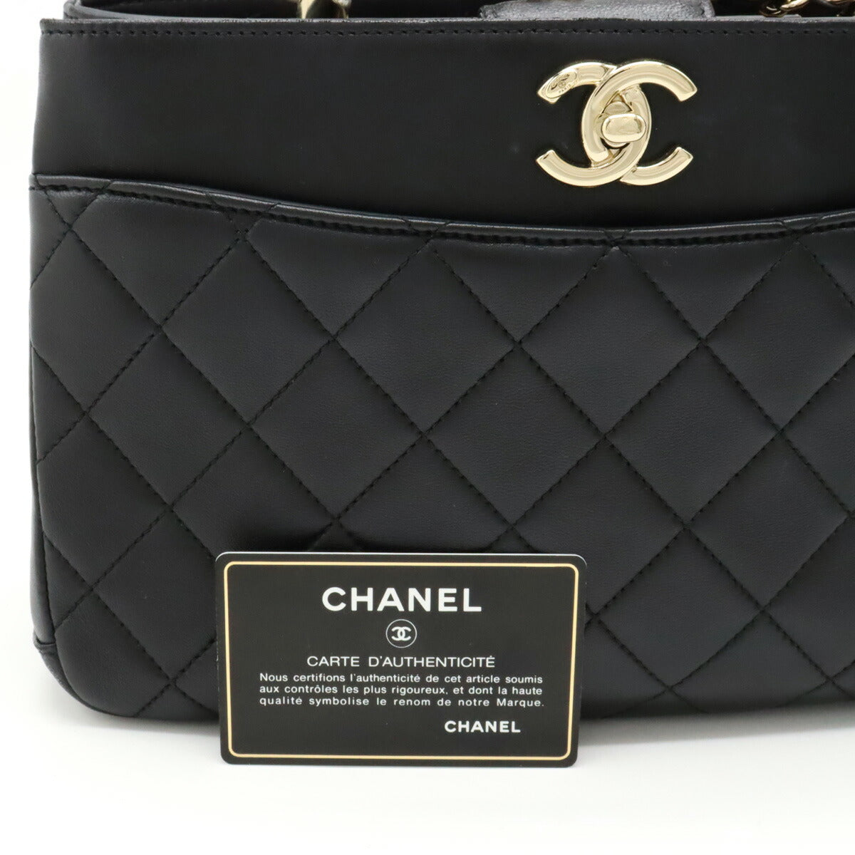 Chanel Matelasse Coco Mark Leather Handbag