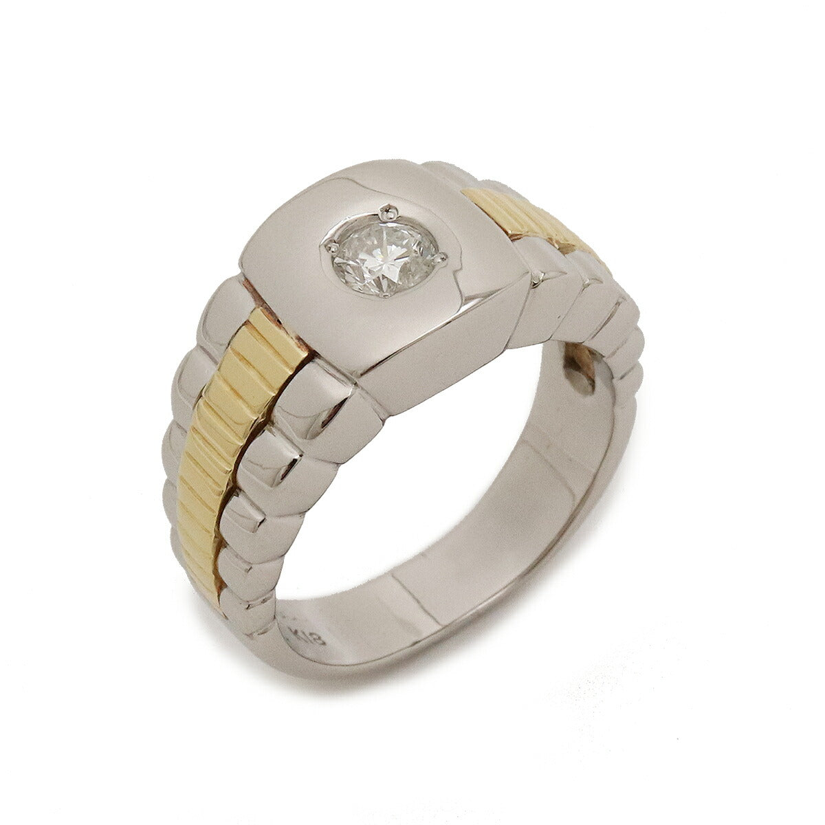 Platinum K18YG Diamond Ring