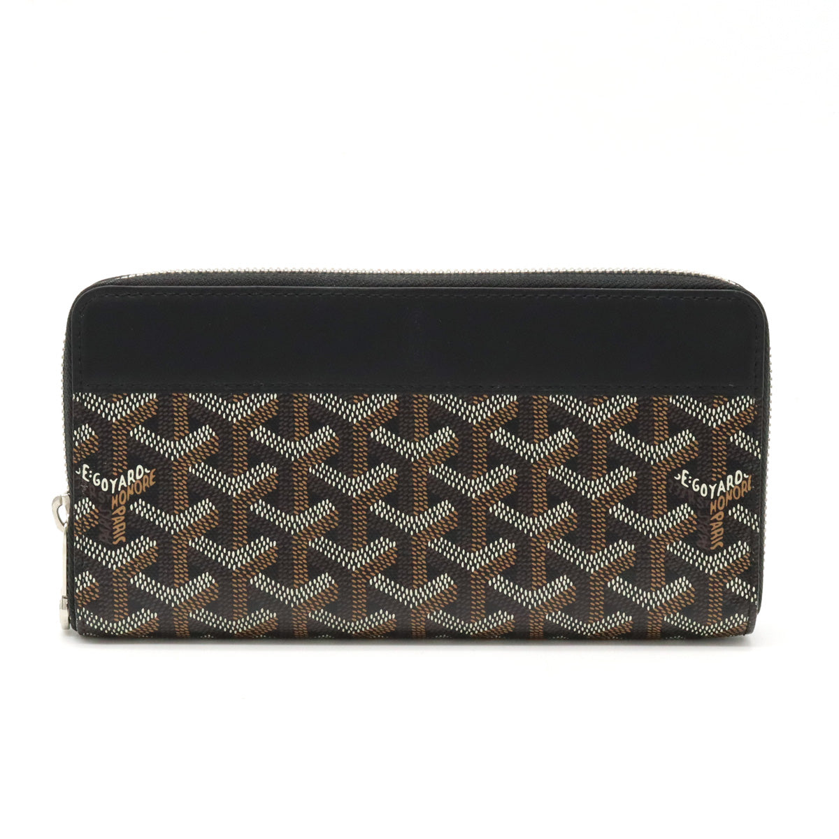 Goyard Matignon GM Wallet PVC Leather Black Brown in Pristine Condition