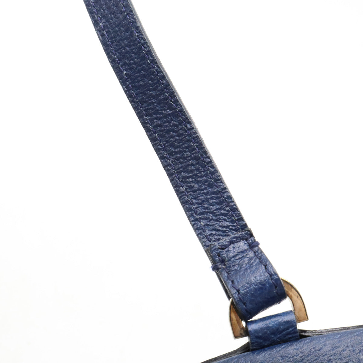 Bvlgari Leather Shoulder Bag Blue in Pristine Condition