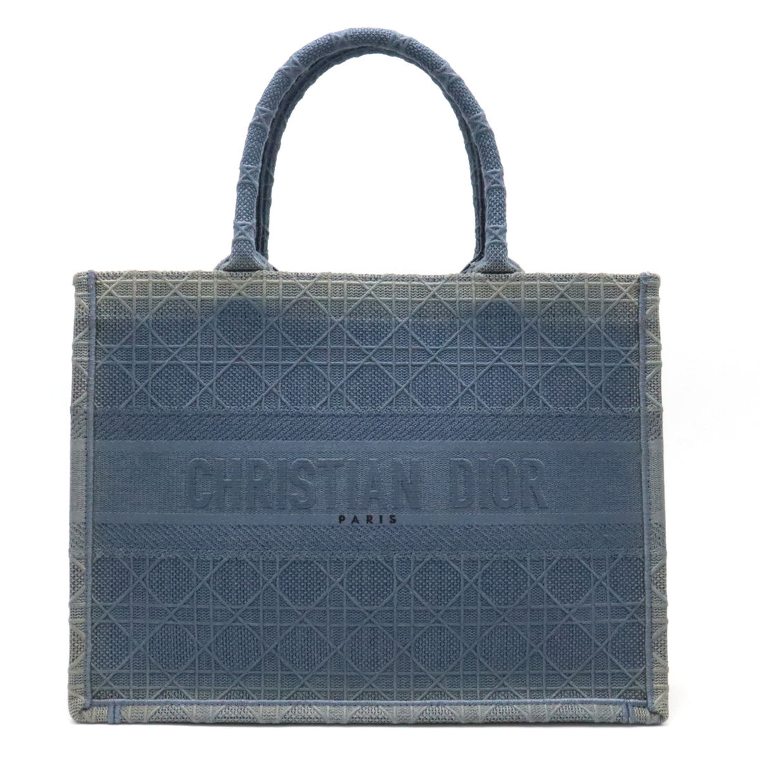 Christian Dior Book Tote Canvas Denim Blue M12962REY in Pristine Condition