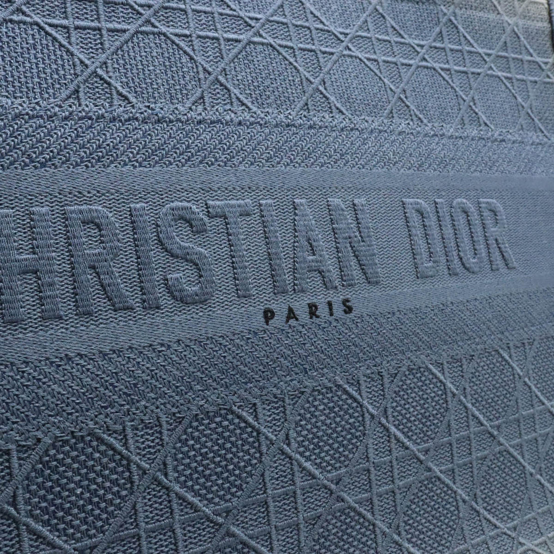 Christian Dior Book Tote Canvas Denim Blue M12962REY in Pristine Condition