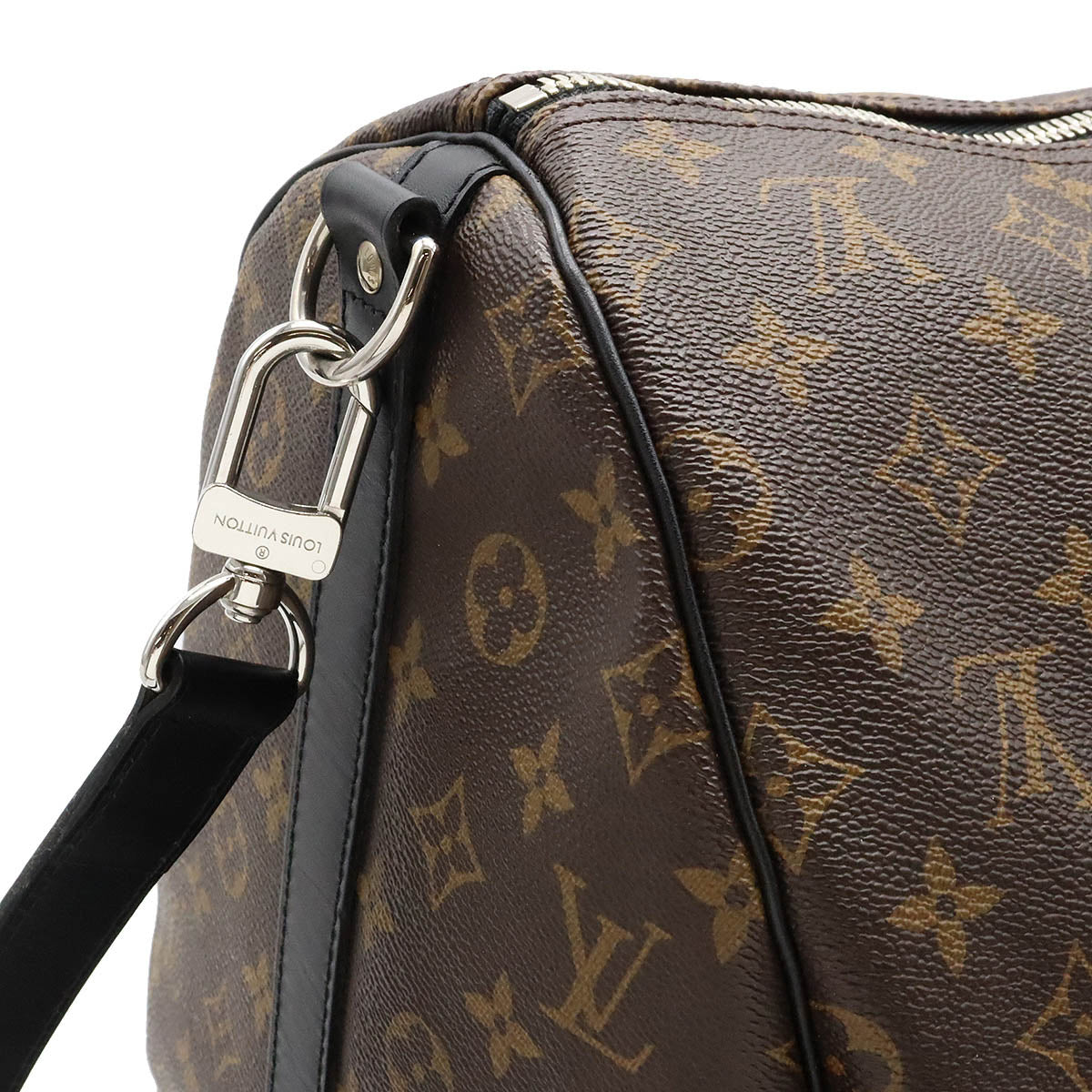 Louis Vuitton Monogram Macassar Keepall Bandouliere 55 Travel Bag M56714 in Great Condition