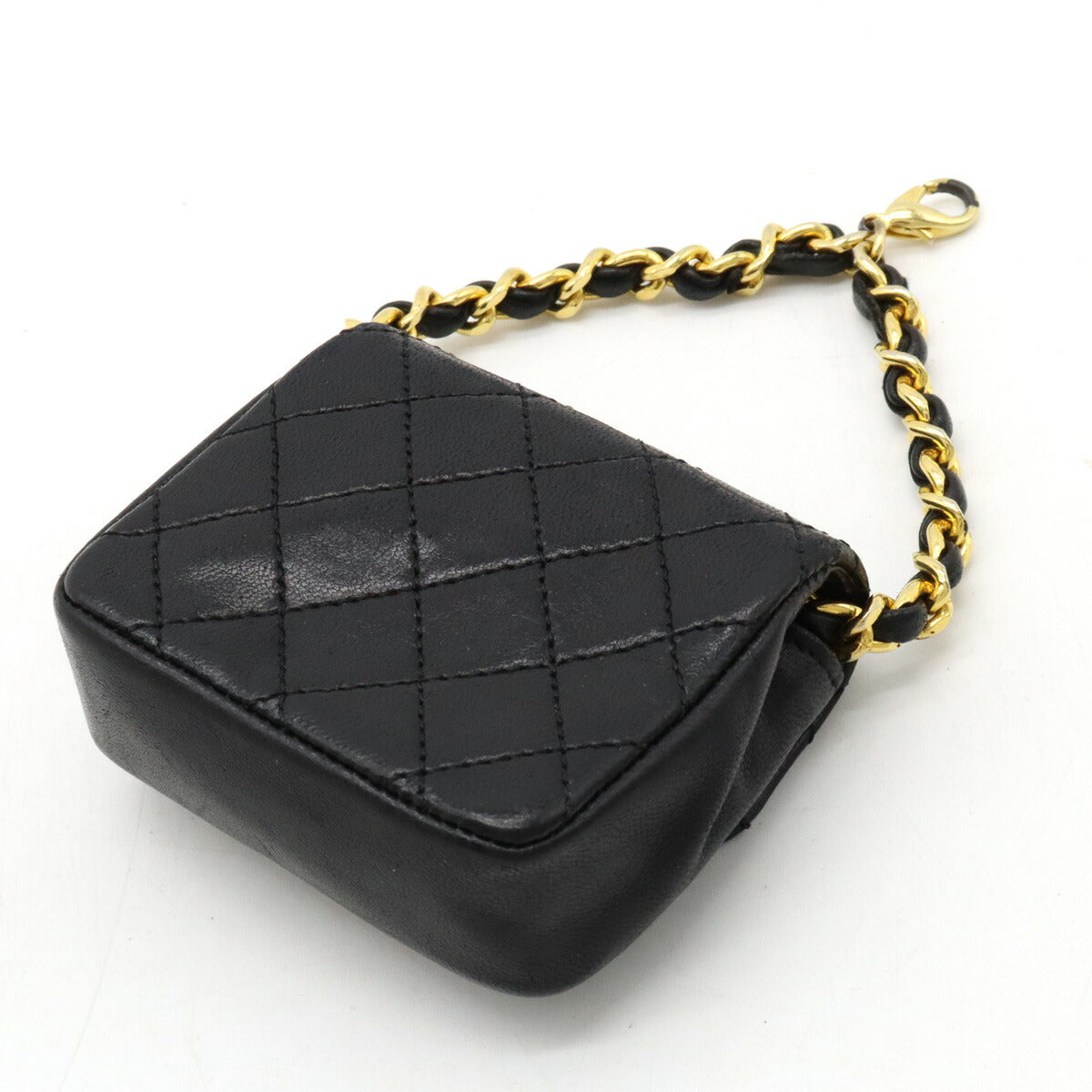 Chanel Leather Micro Mini Matelasse Bag Charm Keychain