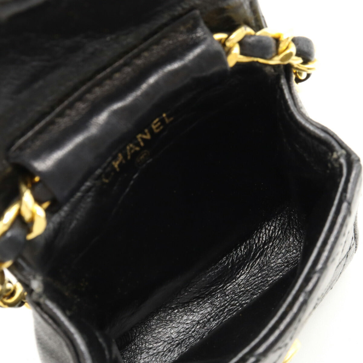 Chanel Leather Micro Mini Matelasse Bag Charm Keychain