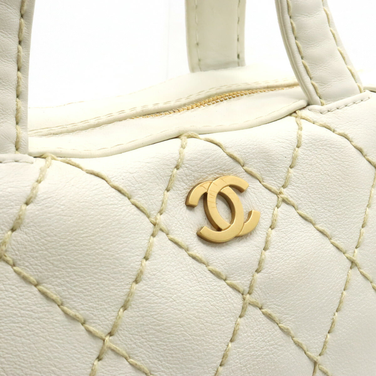 Chanel Wild Stitch Leather Handbag Mini Boston