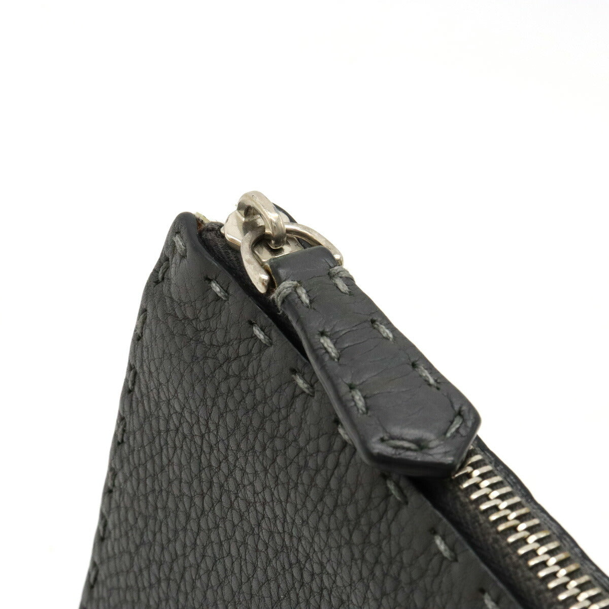 Fendi Leather Selleria Stitch Clutch Bag 7VA350