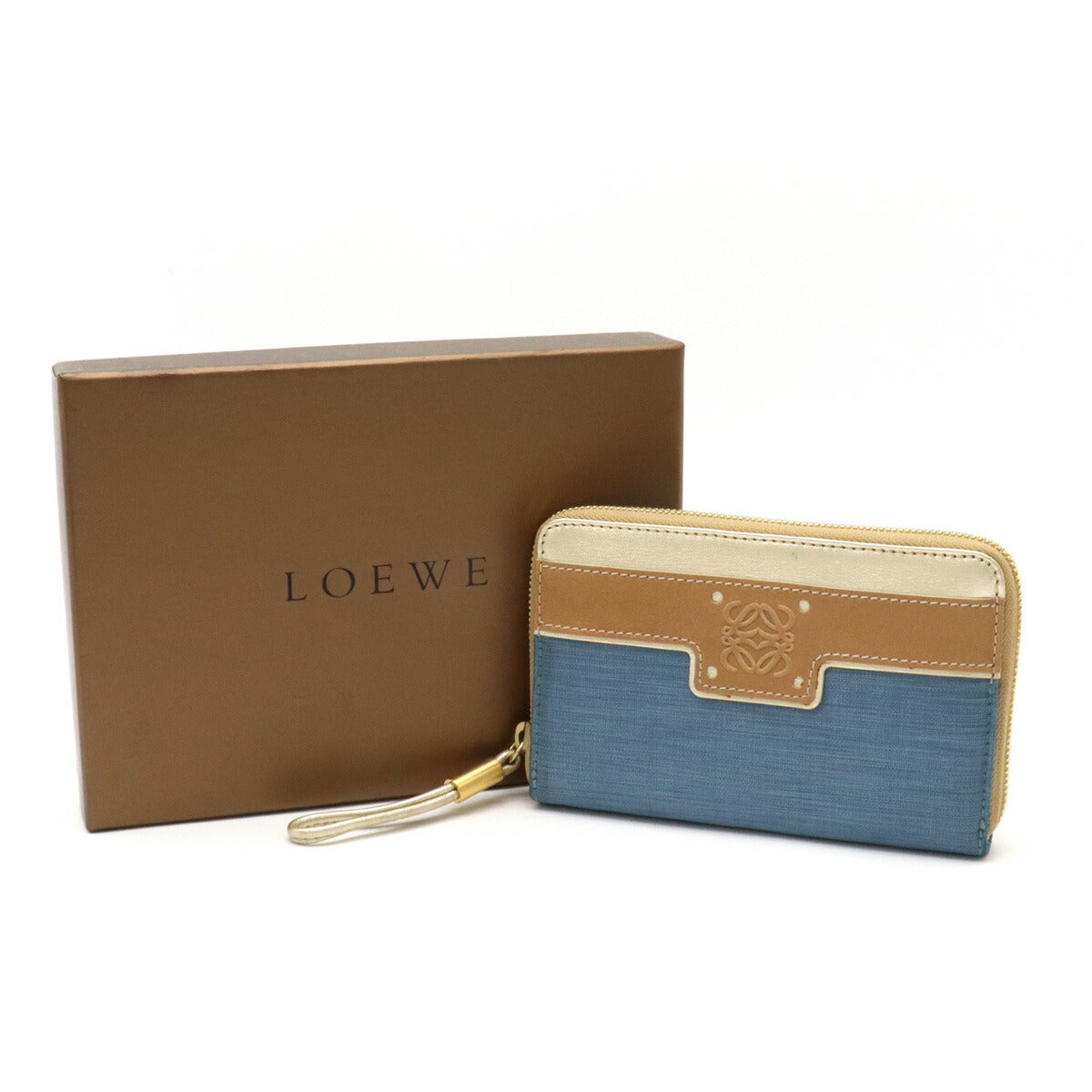 Loewe Anagram Compact Wallet Nylon Leather in Pristine Condition