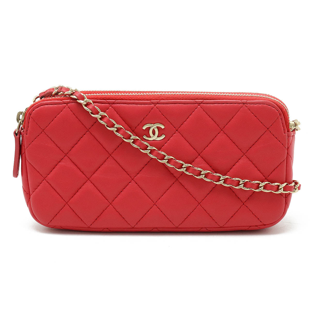 Chanel Matelasse Leather Chain Wallet 2WAY Clutch