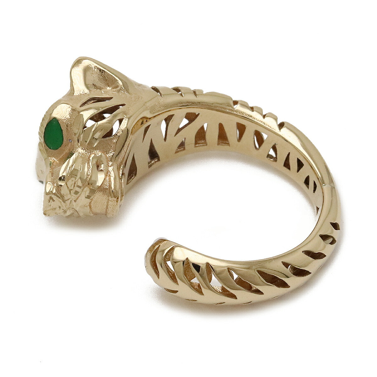 Tiger Head Ring Silver K18YG Yellow Gold