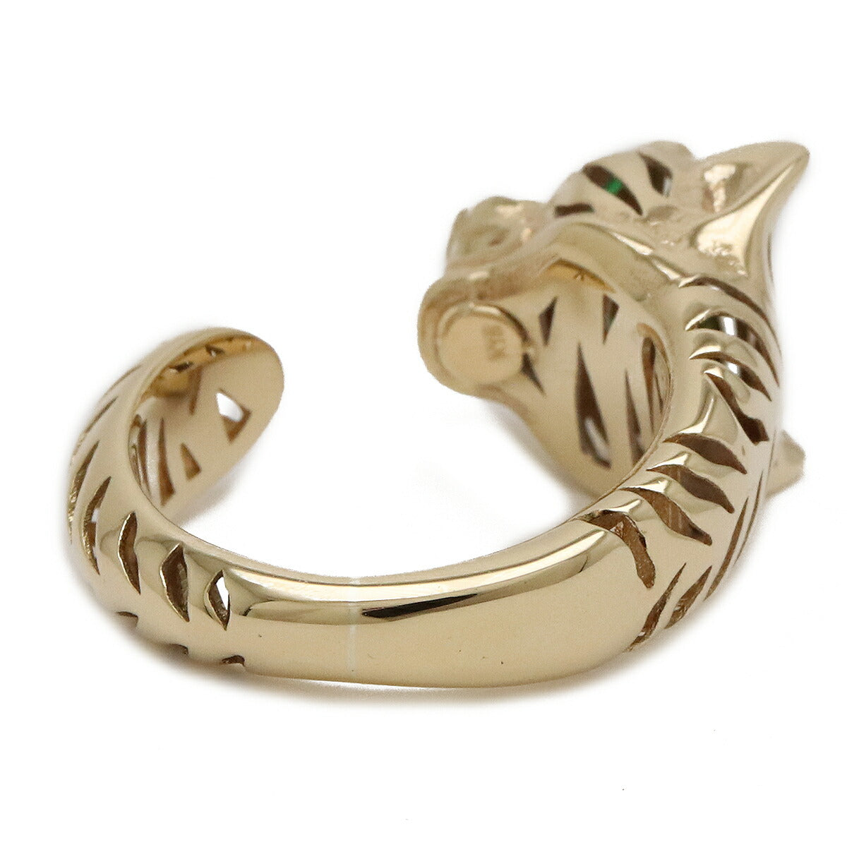 Tiger Head Ring Silver K18YG Yellow Gold