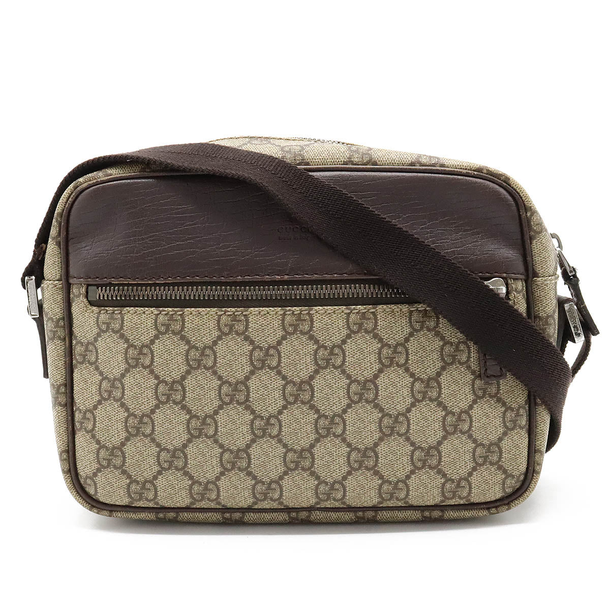 Gucci GG Supreme Shoulder Bag Dark Brown