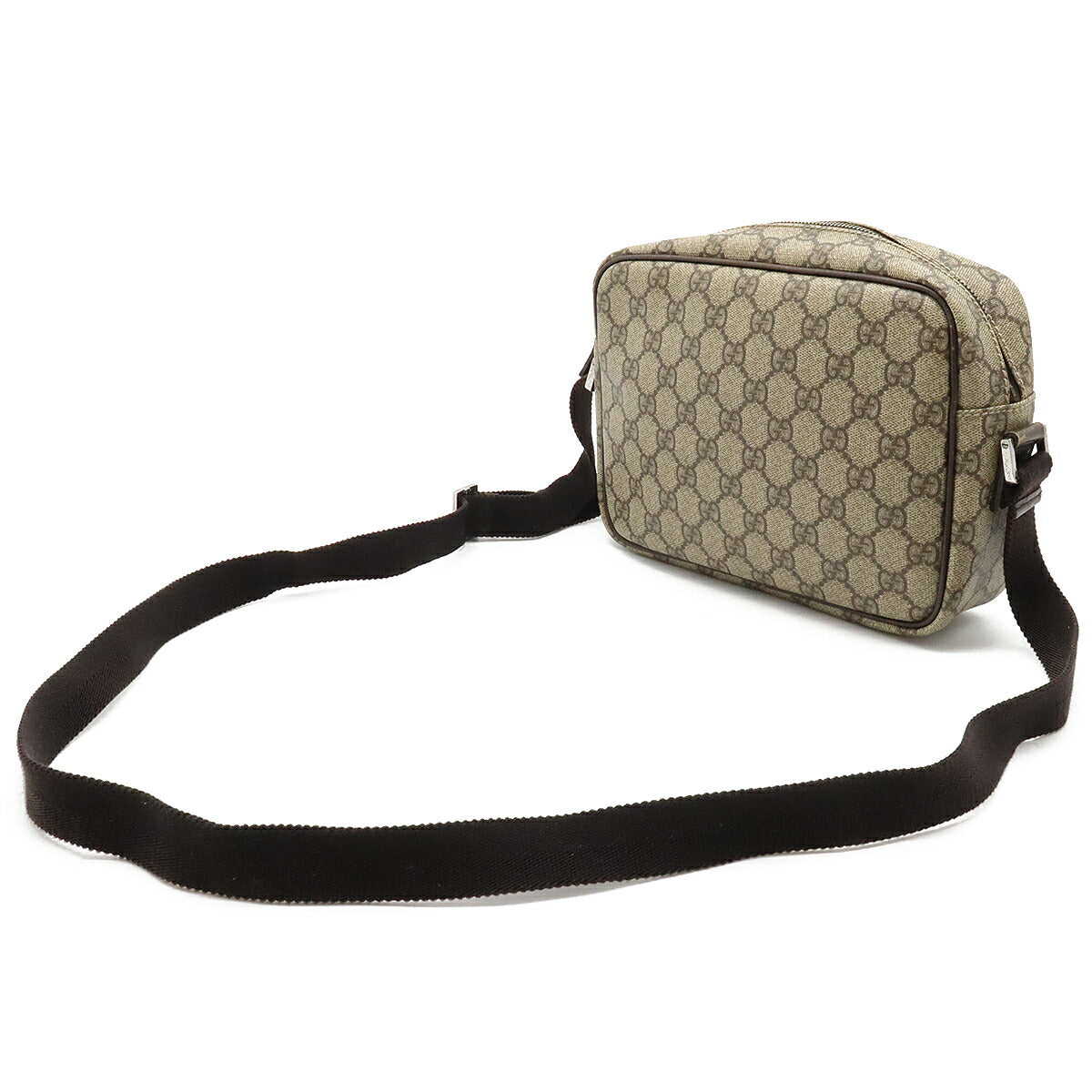 Gucci GG Supreme Shoulder Bag Dark Brown