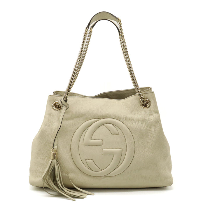 Gucci Leather Soho Interlocking G Logo Chain Shoulder Bag