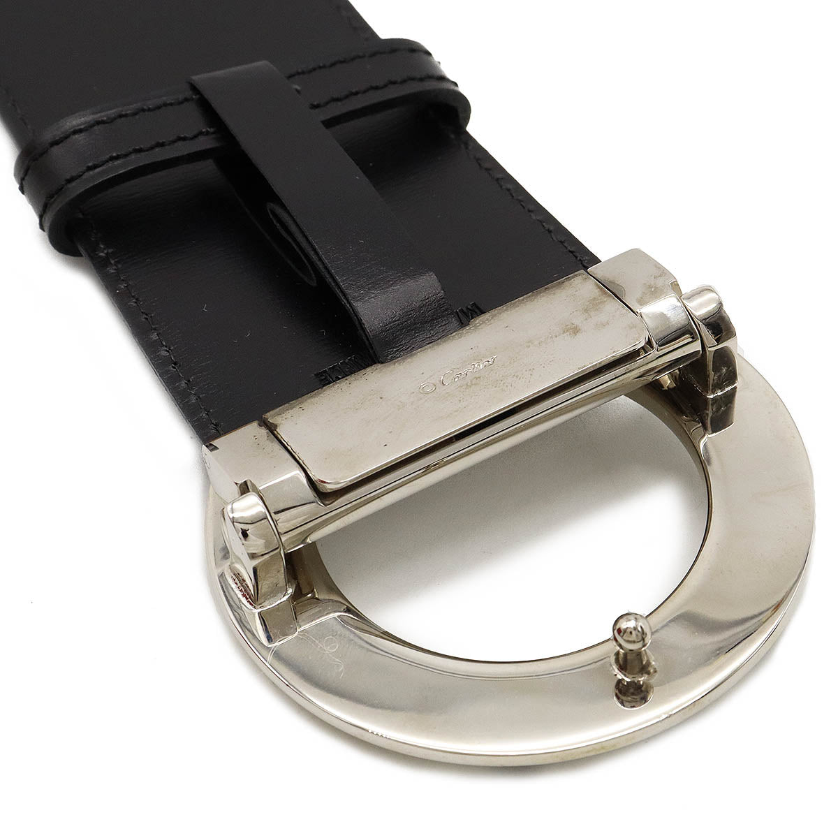 Cartier Panther Buckle Calf Leather Belt in Very Good Condition