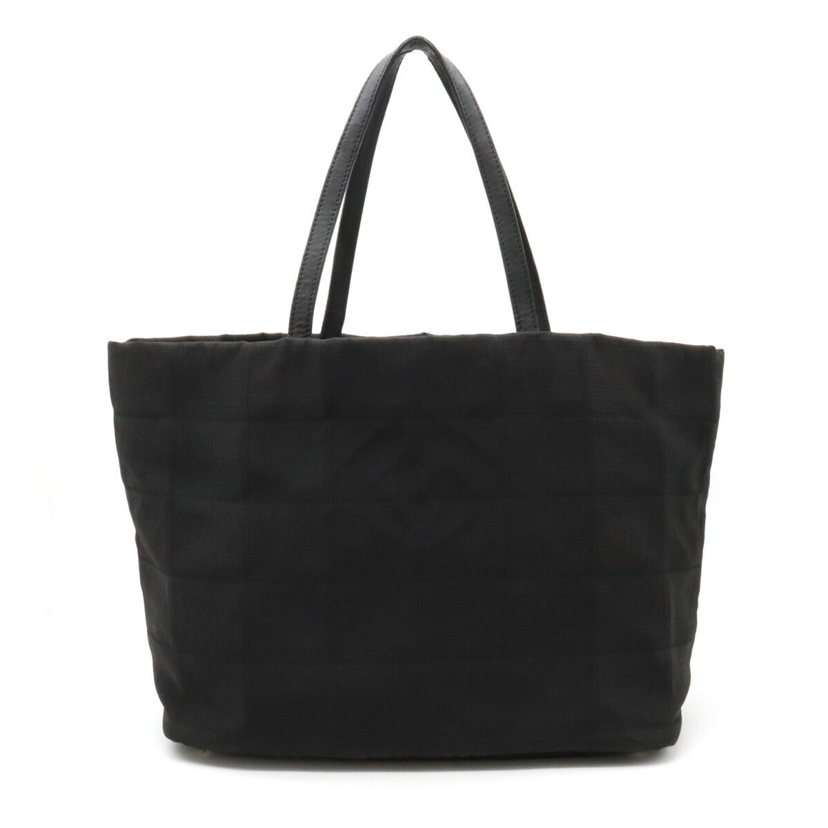 Chanel Nylon Jacquard Leather Tote Bag Black