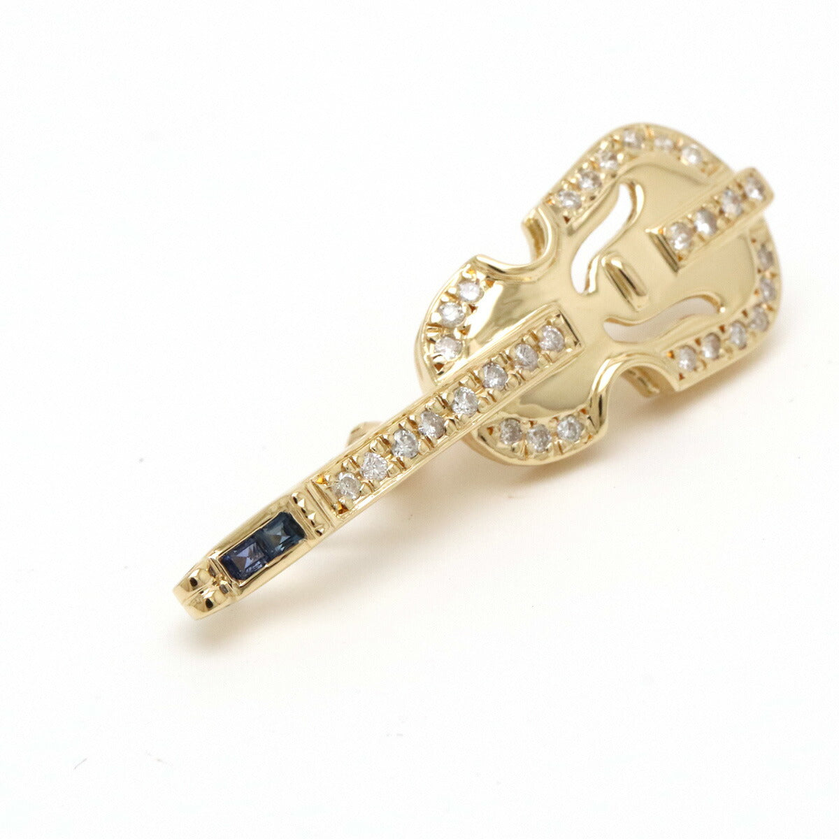 K18YG Sapphire Diamond Pendant Top