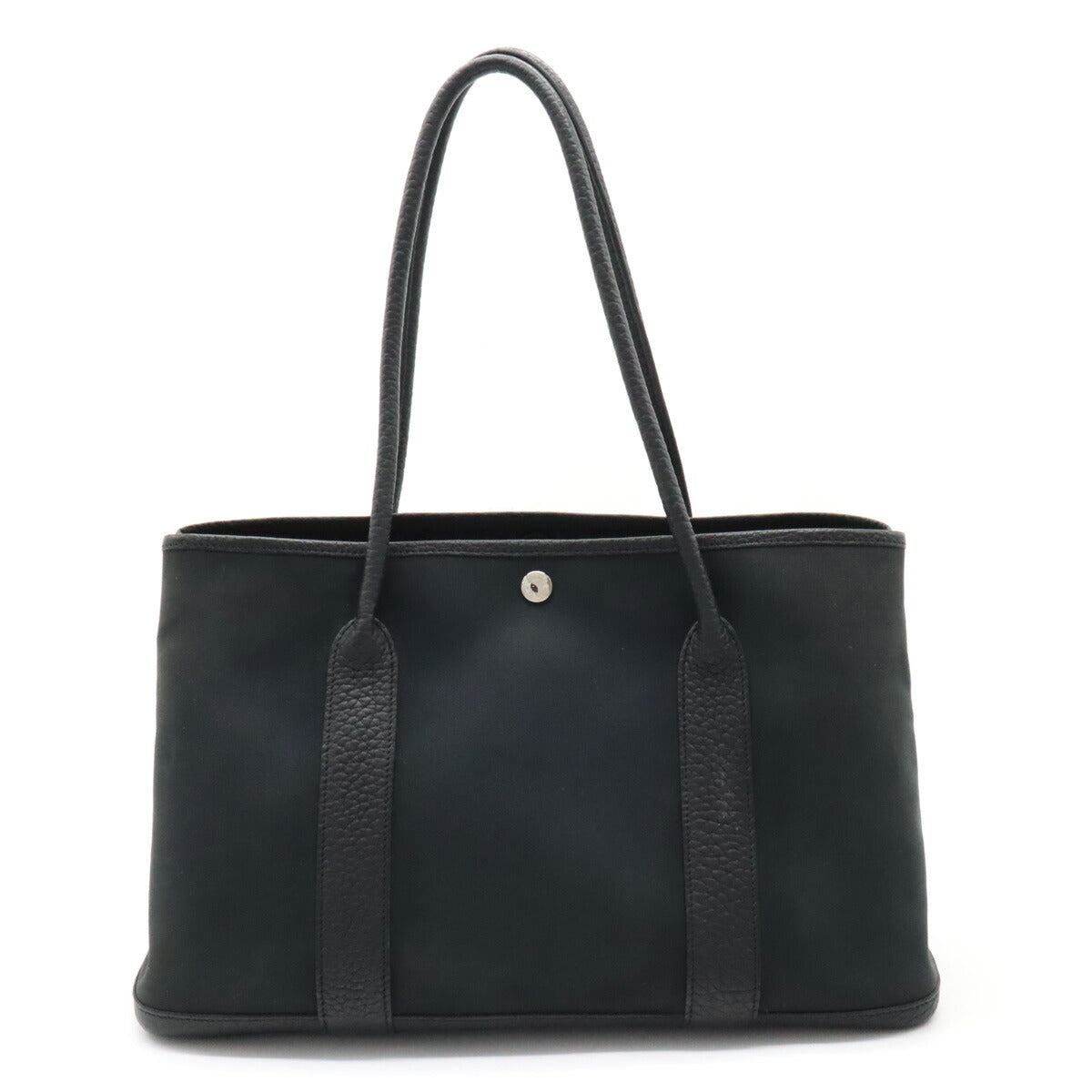 Hermes Garden Shoulder Tote Bag Black Leather