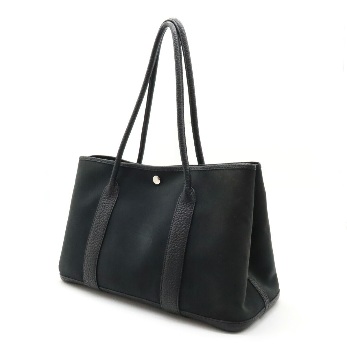 Hermes Garden Shoulder Tote Bag Black Leather