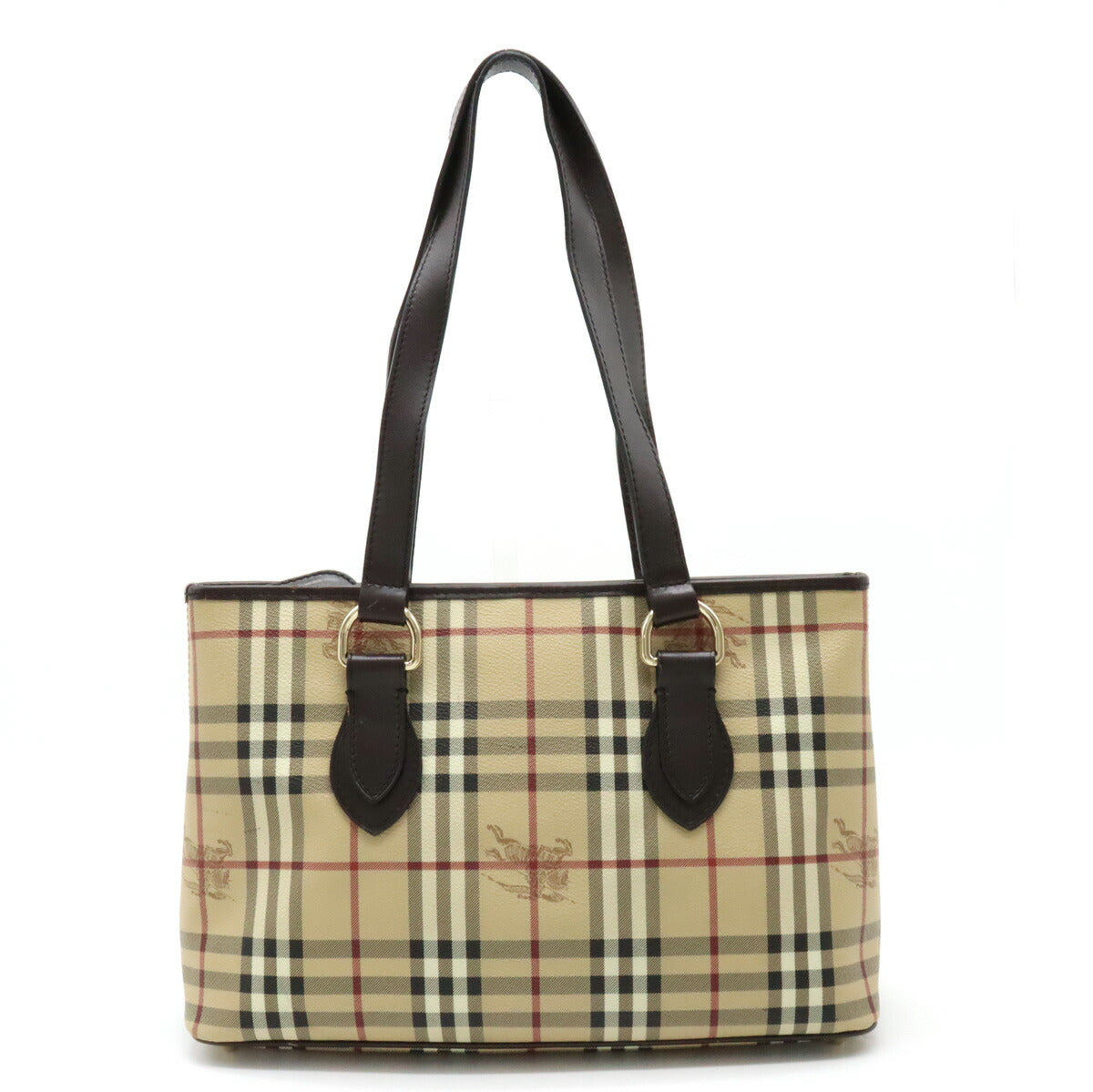 Burberry Nova Check Tote Bag PVC Leather