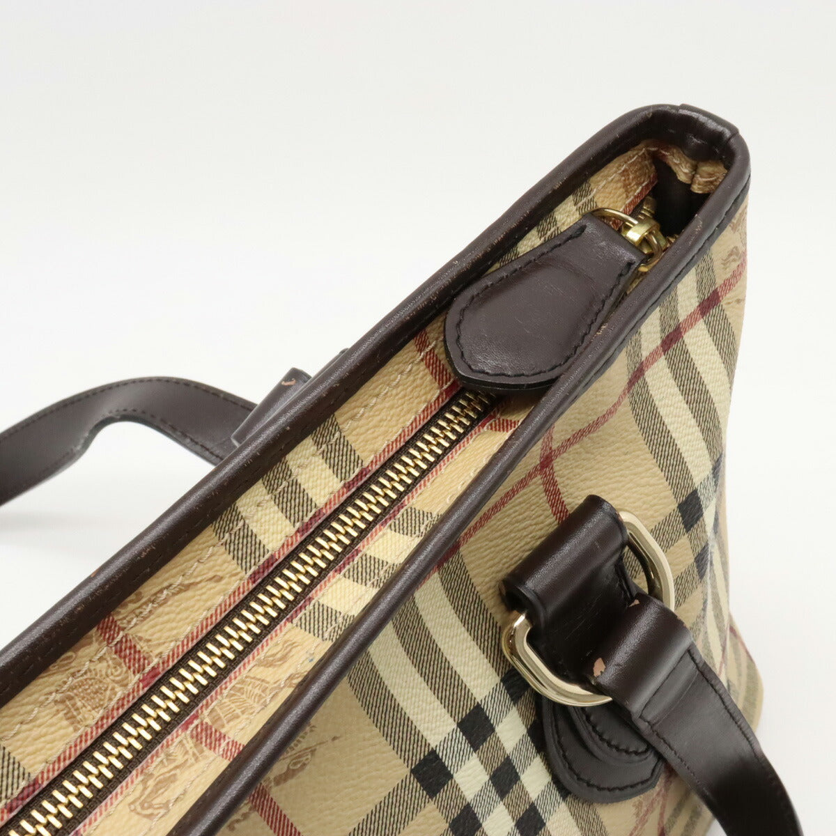 Burberry Nova Check Tote Bag PVC Leather