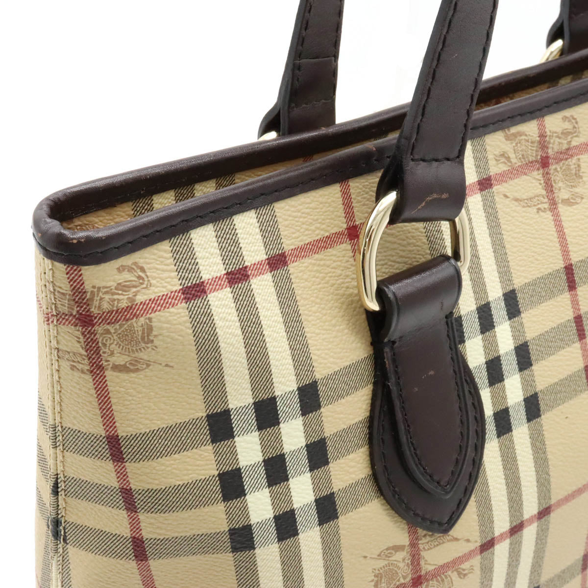 Burberry Nova Check Tote Bag PVC Leather