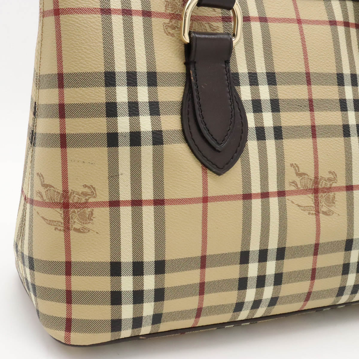 Burberry Nova Check Tote Bag PVC Leather