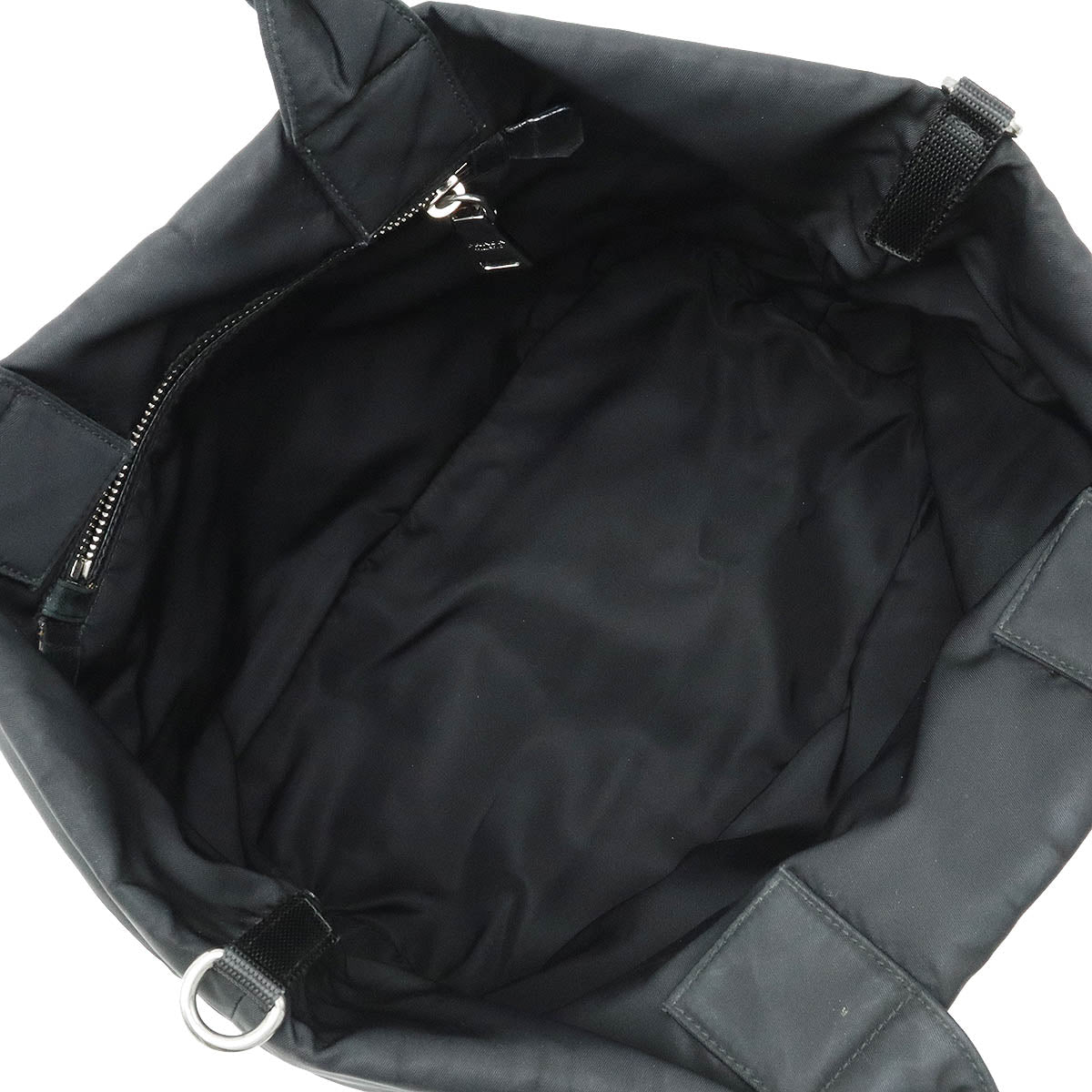 Prada Nylon Leather Reversible Tote Bag