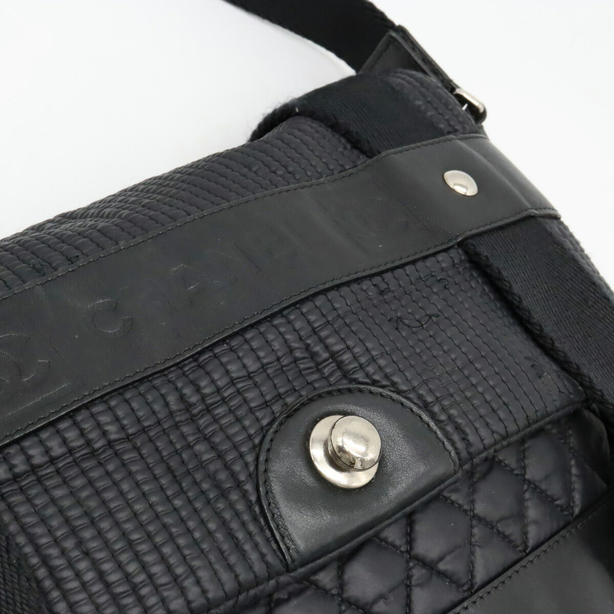 Chanel Nylon Leather Logo Messenger Bag