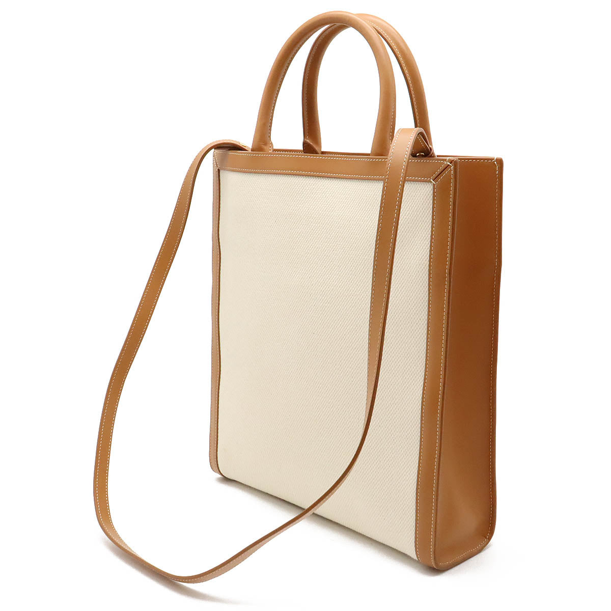 Celine Small Vertical Cabas Canvas Leather Tote Bag in Great Condition